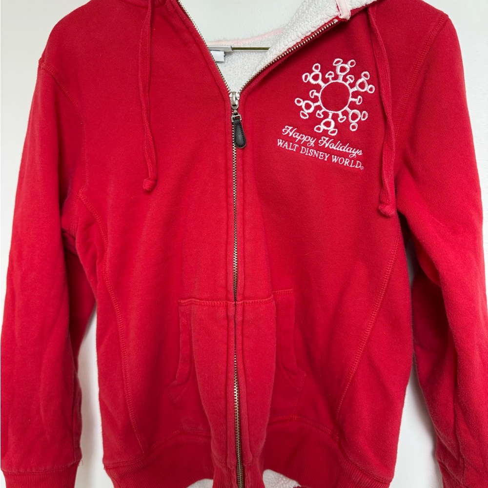 Walt Disney World Red 'Happy Holidays' Women’s Zip Hoodie